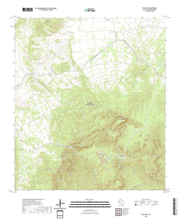 US Topo 7.5-minute map for The Basin TX
