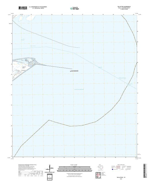 US Topo 7.5-minute map for The Jetties TX – American Map Store