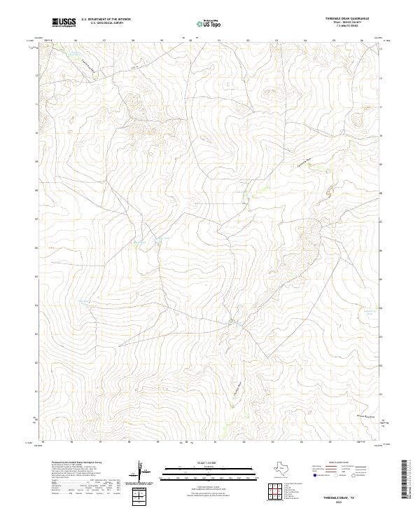 US Topo 7.5-minute map for Threemile Draw TX