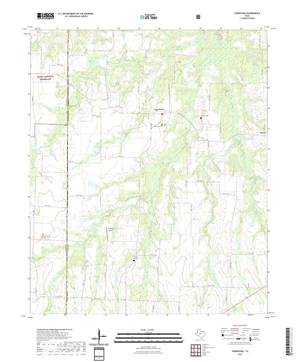 US Topo 7.5-minute map for Tigertown TX