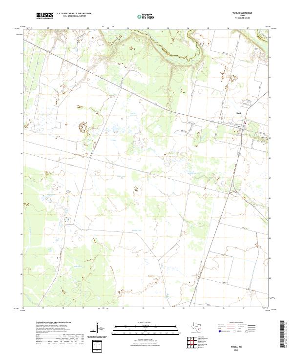 US Topo 7.5-minute map for Tivoli TX