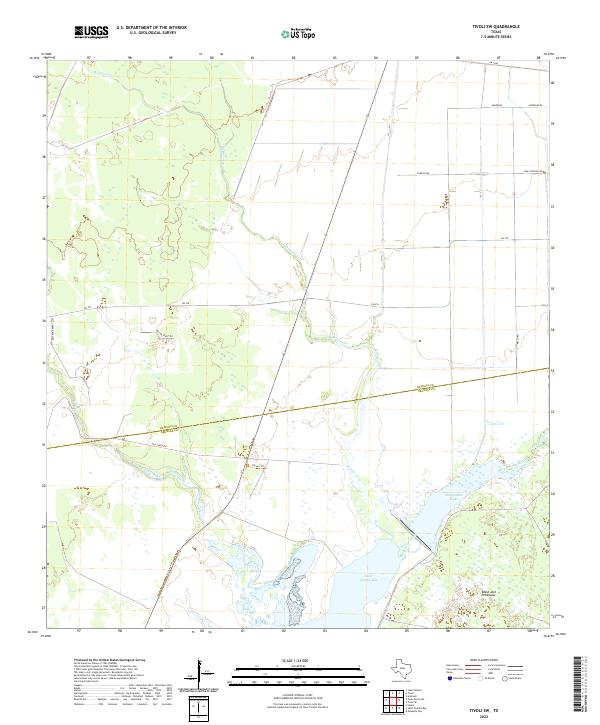US Topo 7.5-minute map for Tivoli SW TX