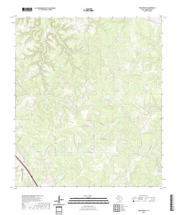 US Topo 7.5-minute map for Tobe Branch TX