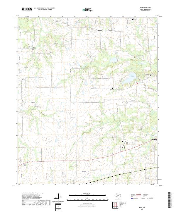 US Topo 7.5-minute map for Toco TX