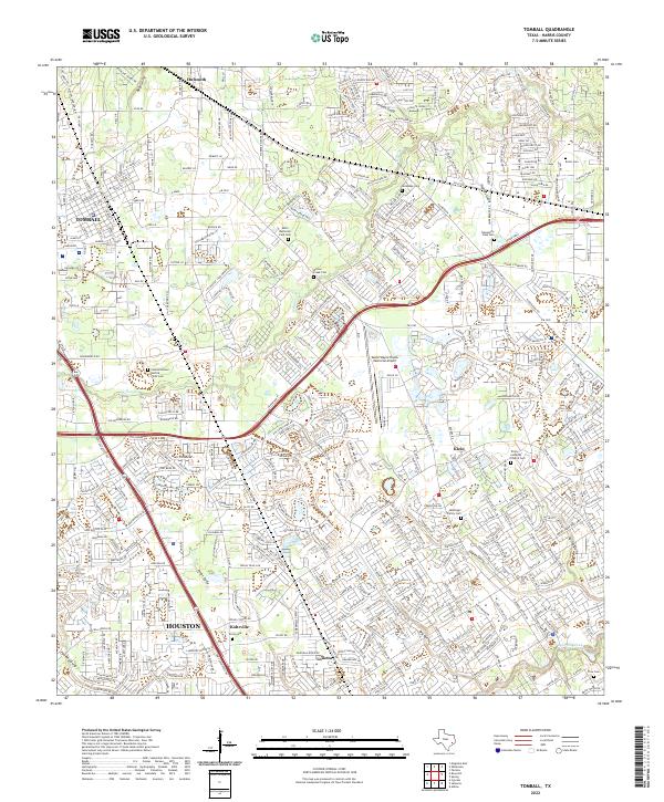 US Topo 7.5-minute map for Tomball TX – American Map Store