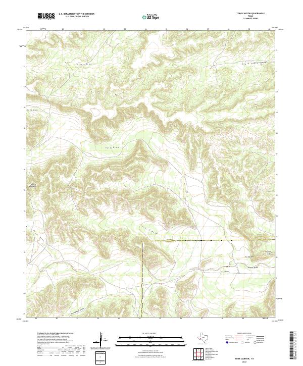 US Topo 7.5-minute map for Toms Canyon TX