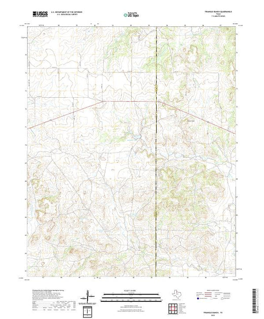 US Topo 7.5-minute map for Triangle Ranch TX – American Map Store