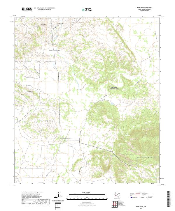 US Topo 7.5-minute map for Twin Peaks TX