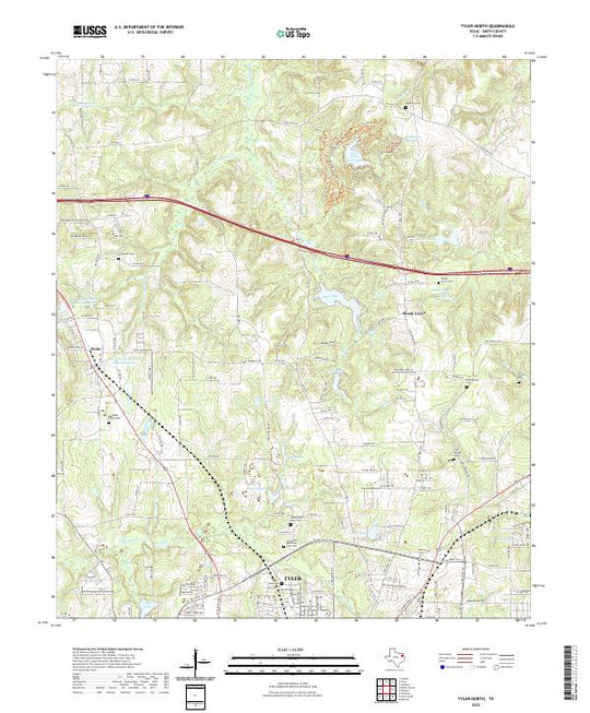 US Topo 7.5-minute map for Tyler North TX – American Map Store