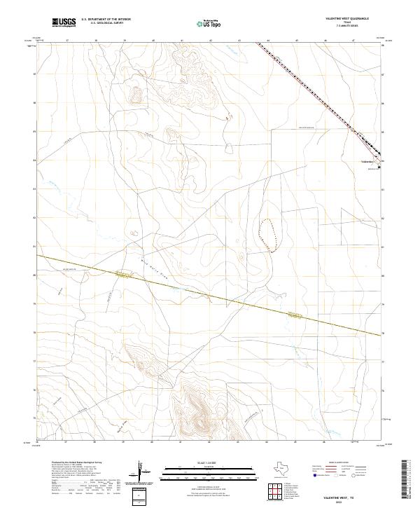 US Topo 7.5-minute map for Valentine West TX