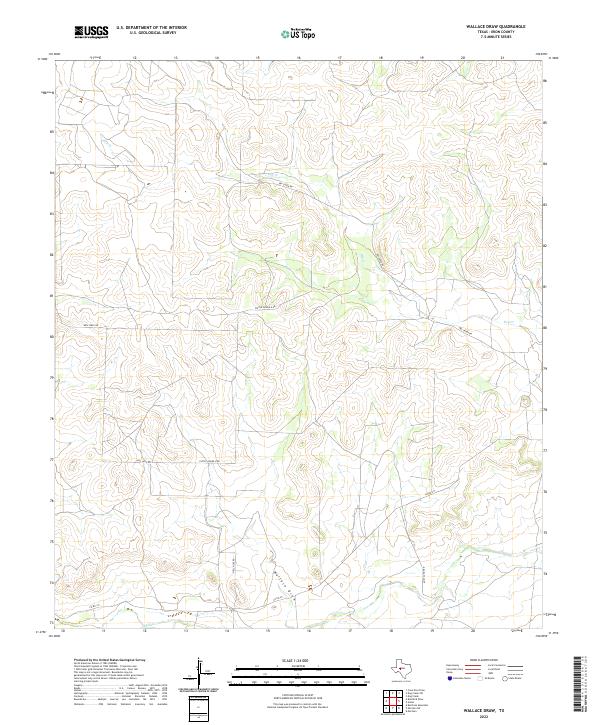 US Topo 7.5-minute map for Wallace Draw TX