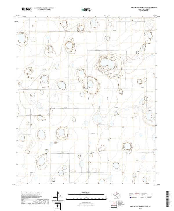 US Topo 7.5-minute map for West of Dick Moore Canyon TX