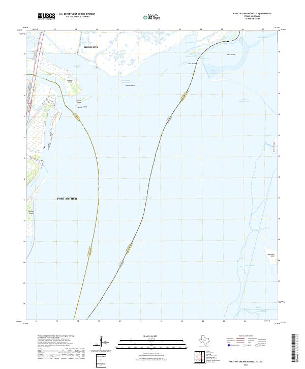 US Topo 7.5-minute map for West of Greens Bayou TXLA