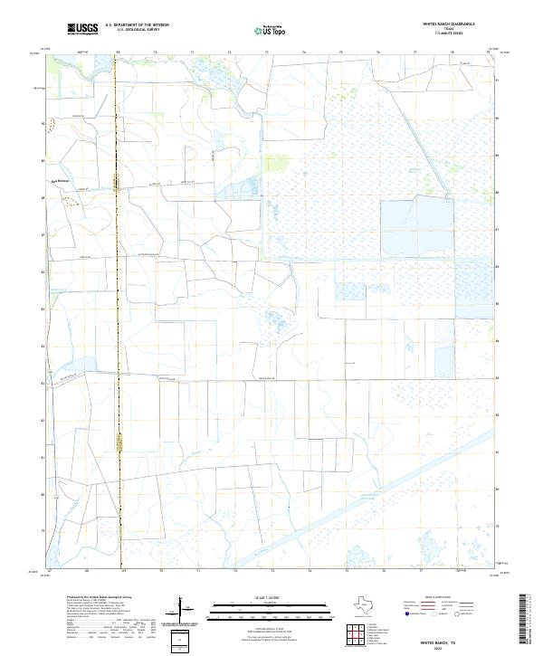 US Topo 7.5-minute map for Whites Ranch TX