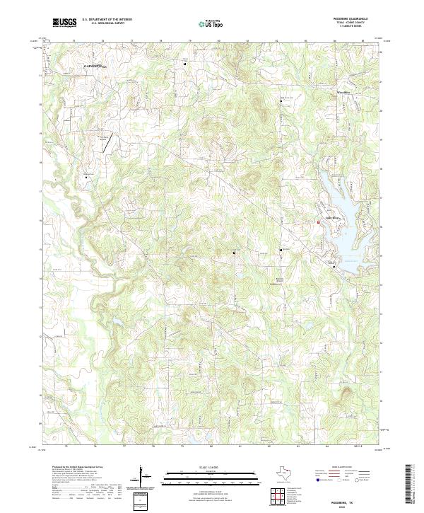 US Topo 7.5-minute map for Woodbine TX