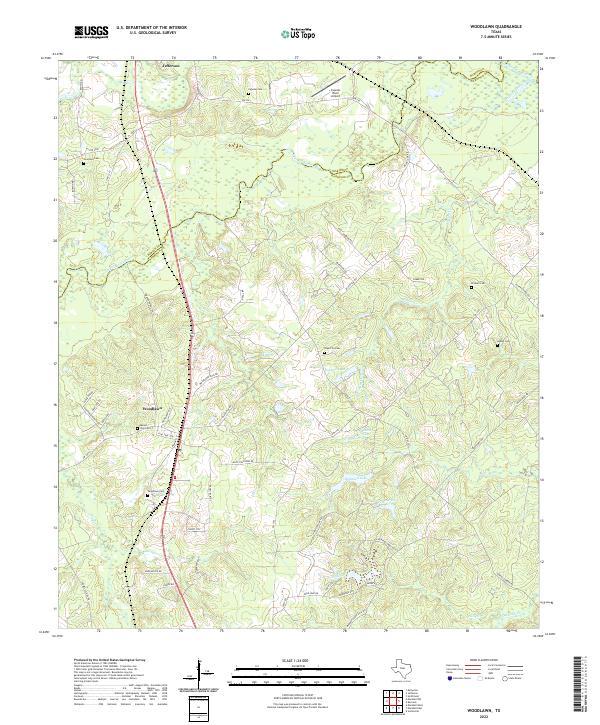 US Topo 7.5-minute map for Woodlawn TX