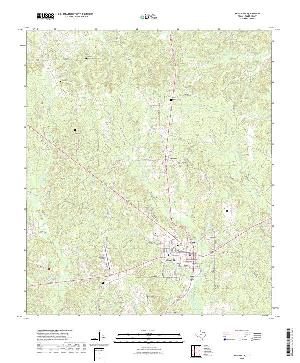 US Topo 7.5-minute map for Woodville TX