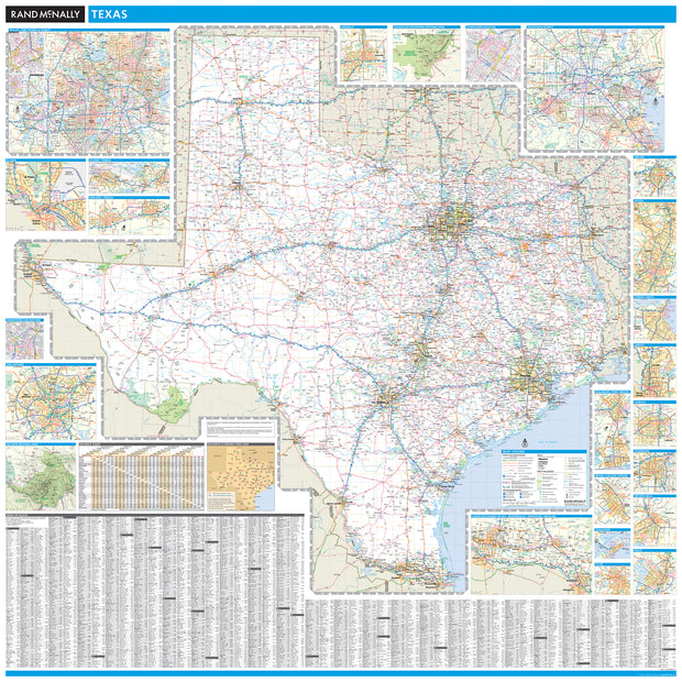 Texas Wall Map by Rand McNally