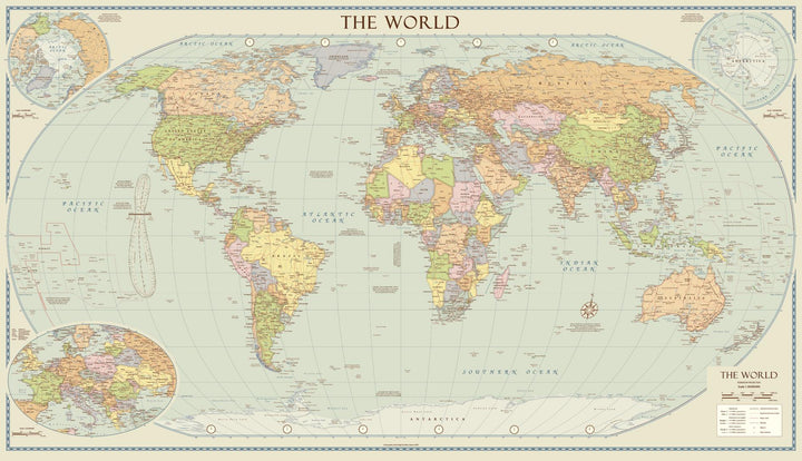 Vintage Style Map of The World