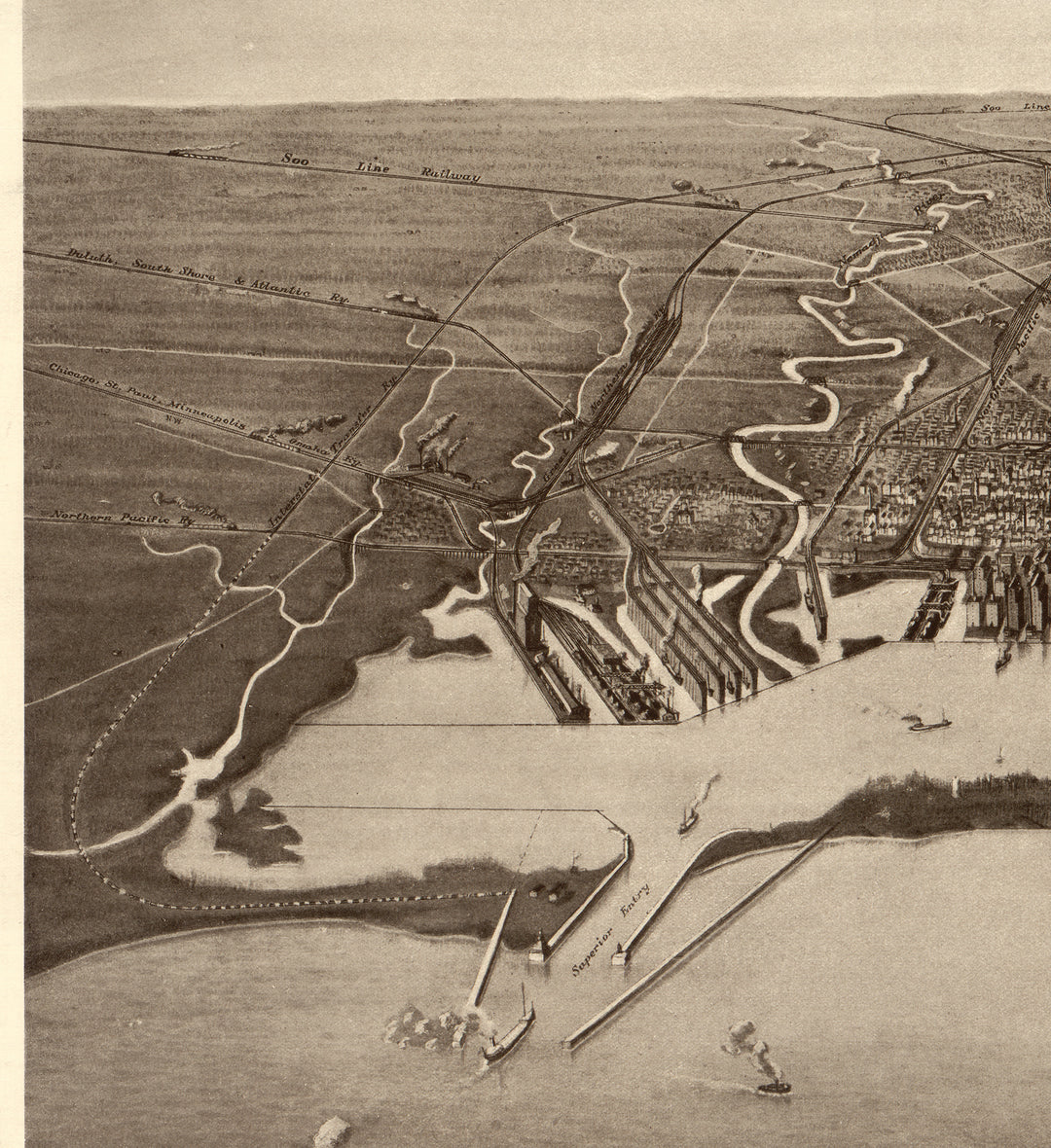 The Twin Ports - Superior, Wisconsin and Duluth, Minnesota, 1915