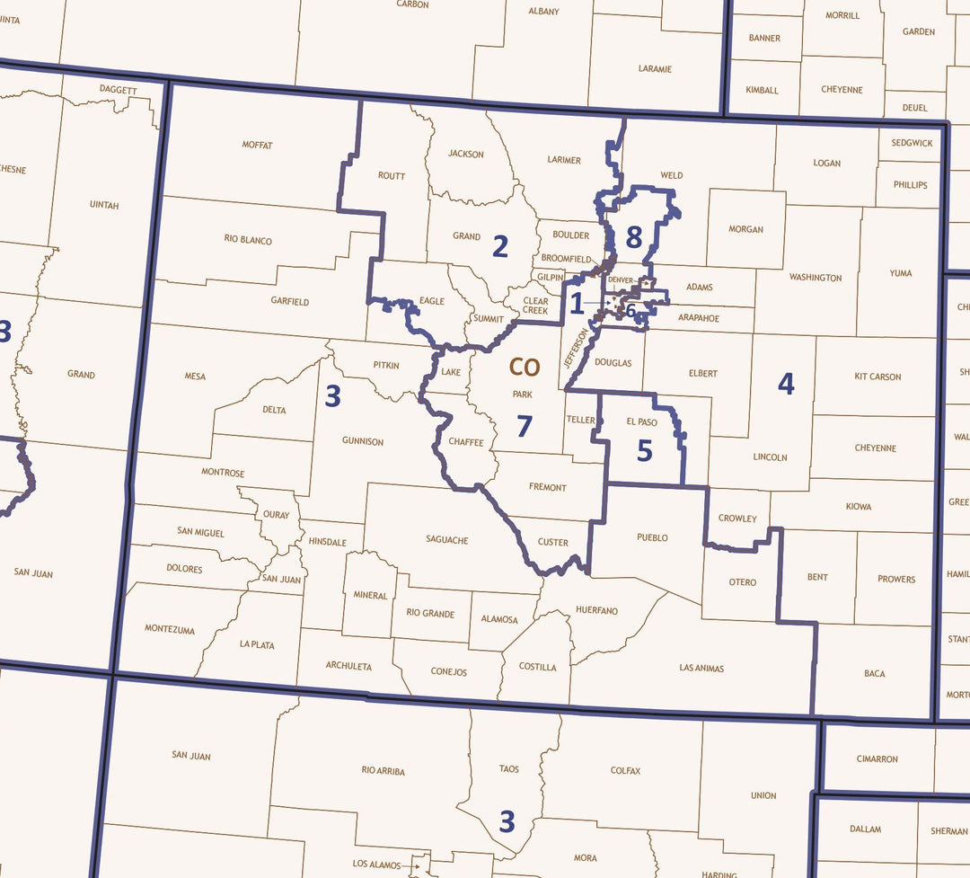 United States Congressional District Wall Map
