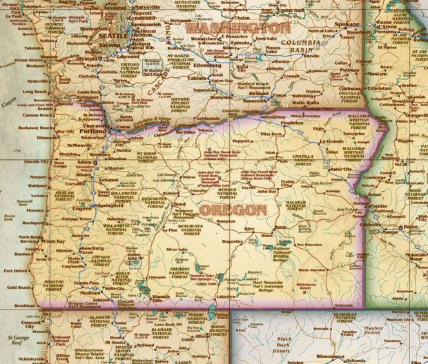 USA Antiqued Wall Map, Gulf of America Edition