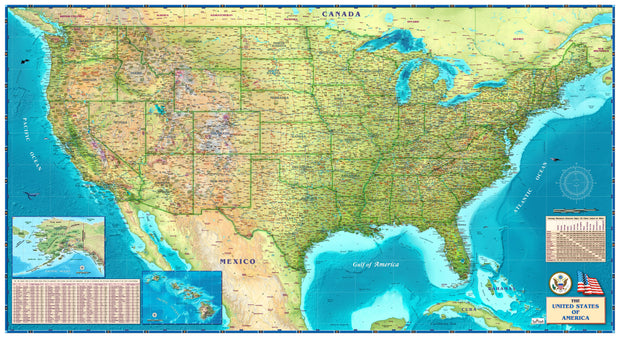 USA Decorators Wall Map, Gulf of America Edition