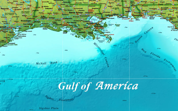 USA Decorators Wall Map, Gulf of America Edition