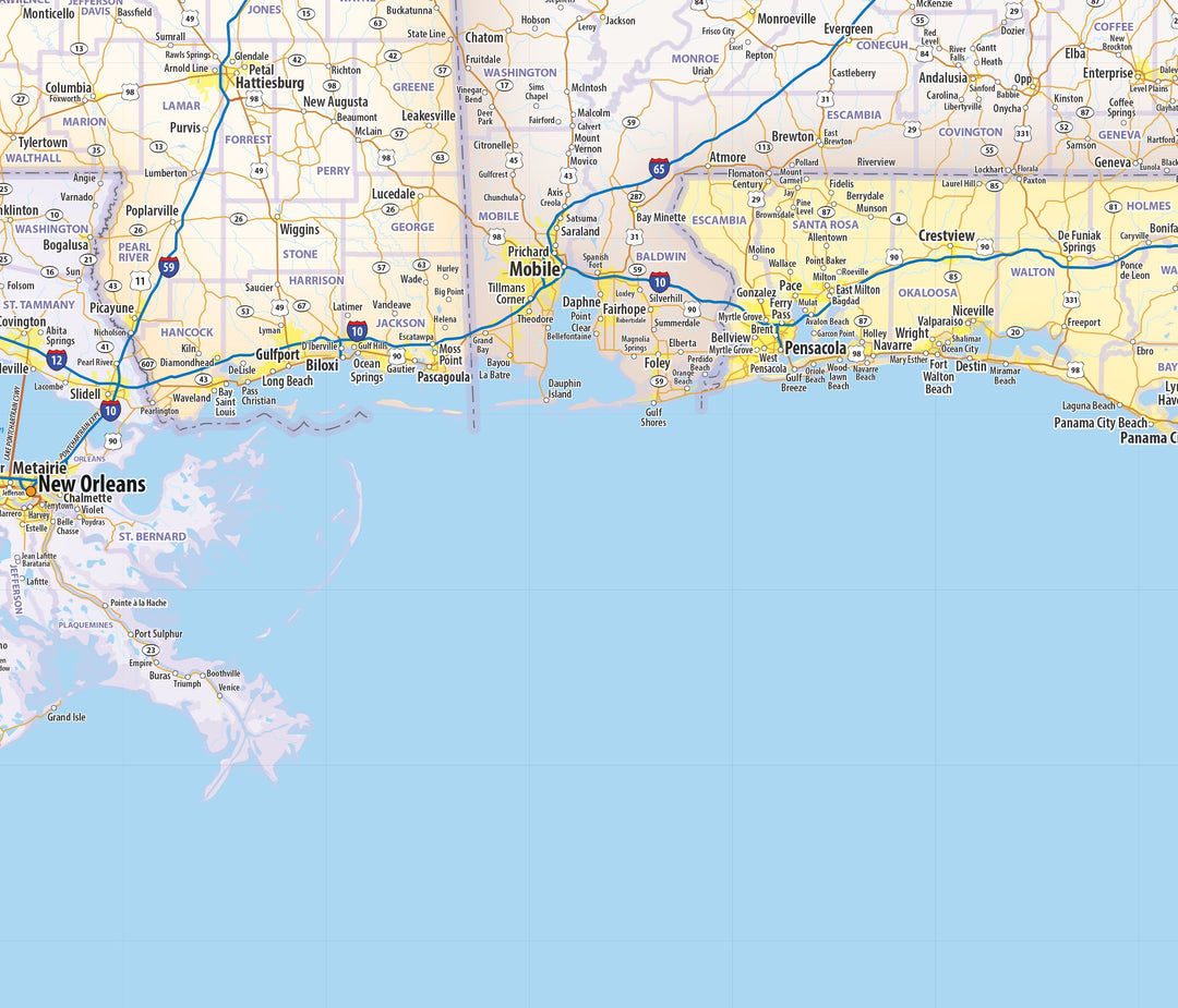 Gulf Coast States - Gulf of America - Wall Map