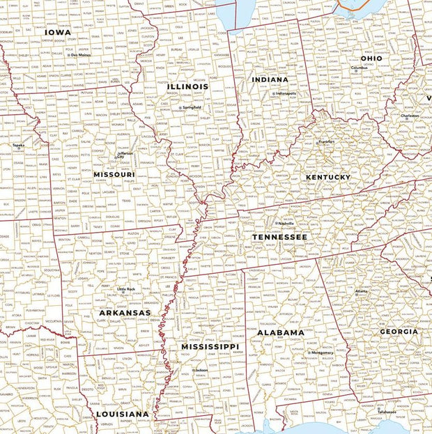 USA Map with County Names