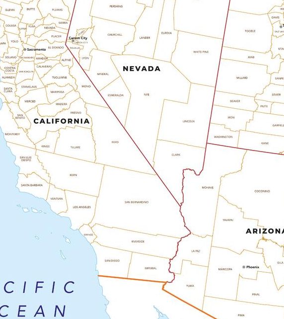 USA Map with County Names