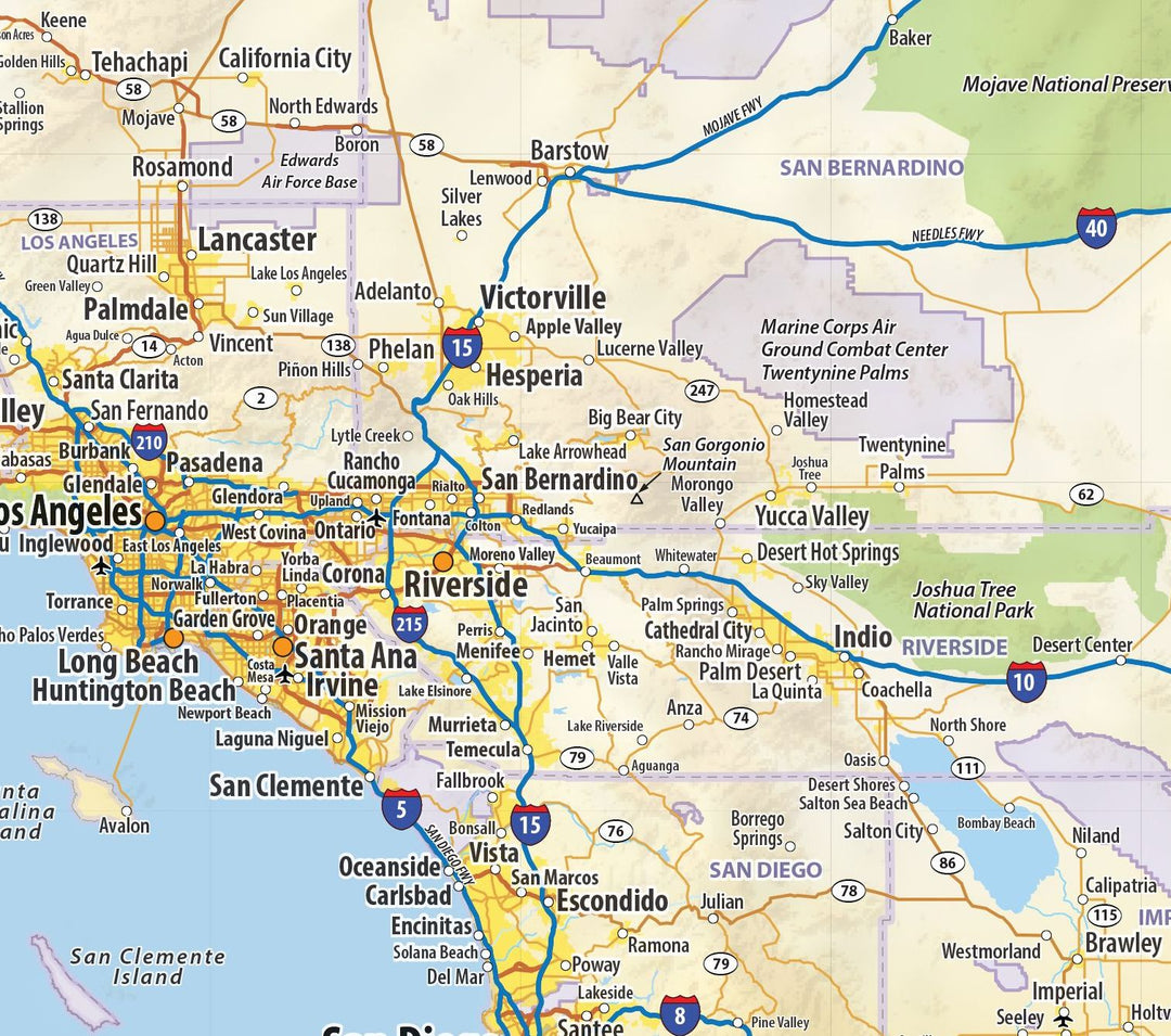 Southwestern USA Wall Map