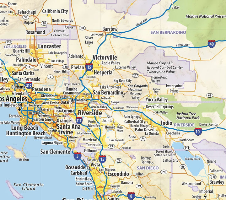 Southwestern USA Wall Map
