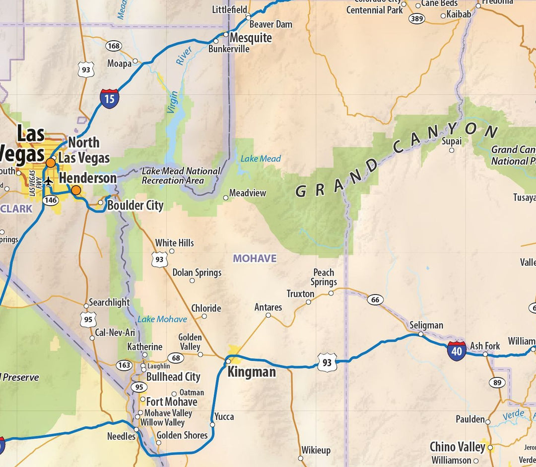 Southwestern USA Wall Map