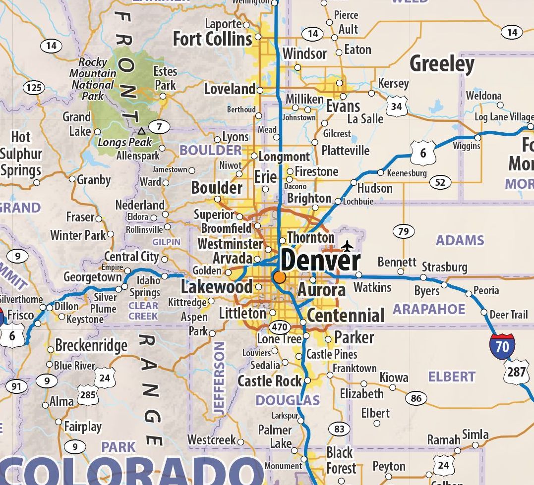 Southwestern USA Wall Map