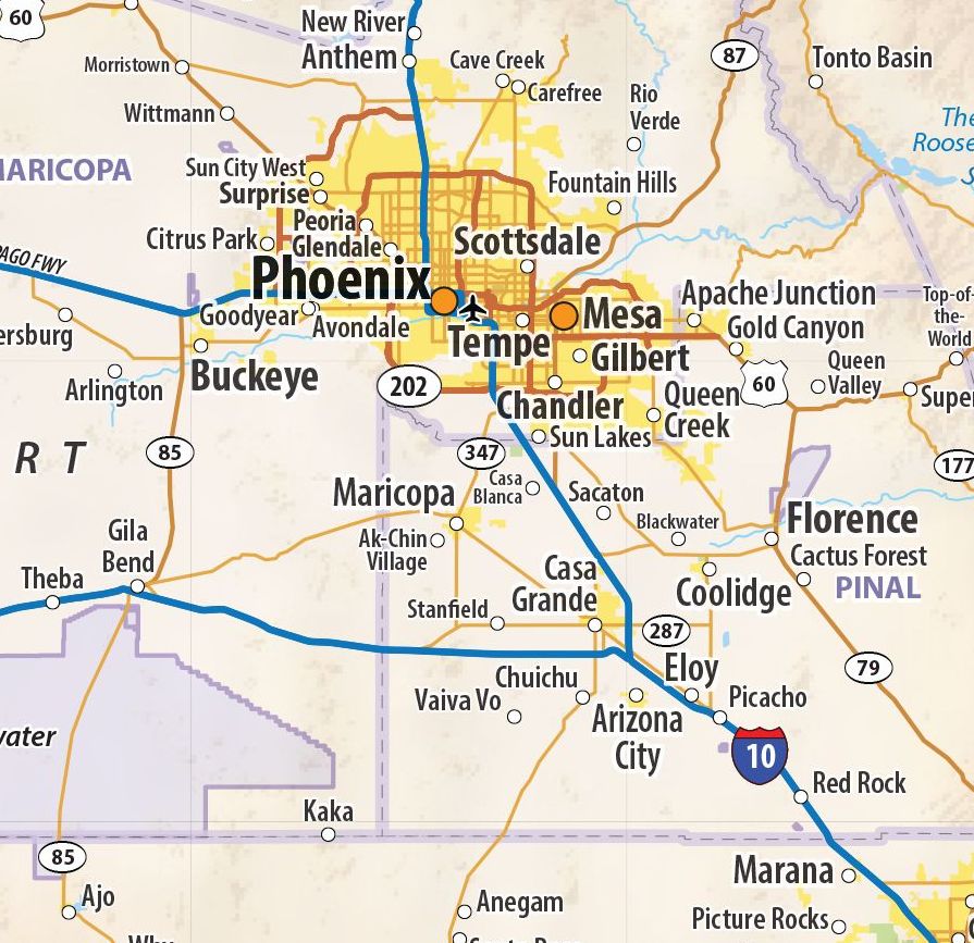 Southwestern USA Wall Map