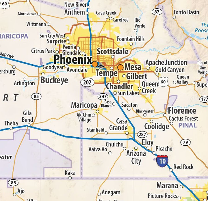 Southwestern USA Wall Map