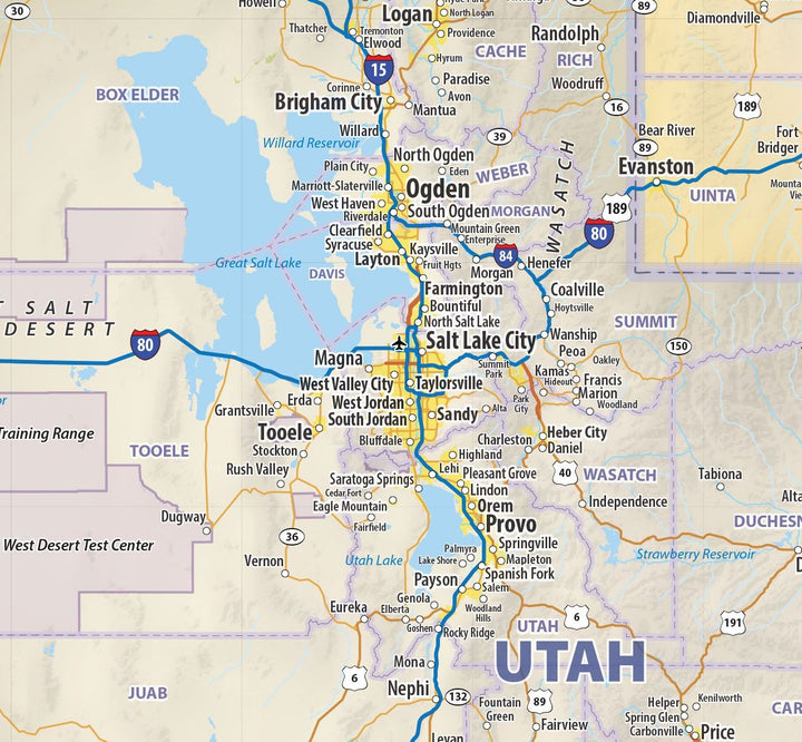 Southwestern USA Wall Map