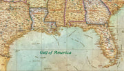 USA Antiqued Wall Map, Gulf of America Edition
