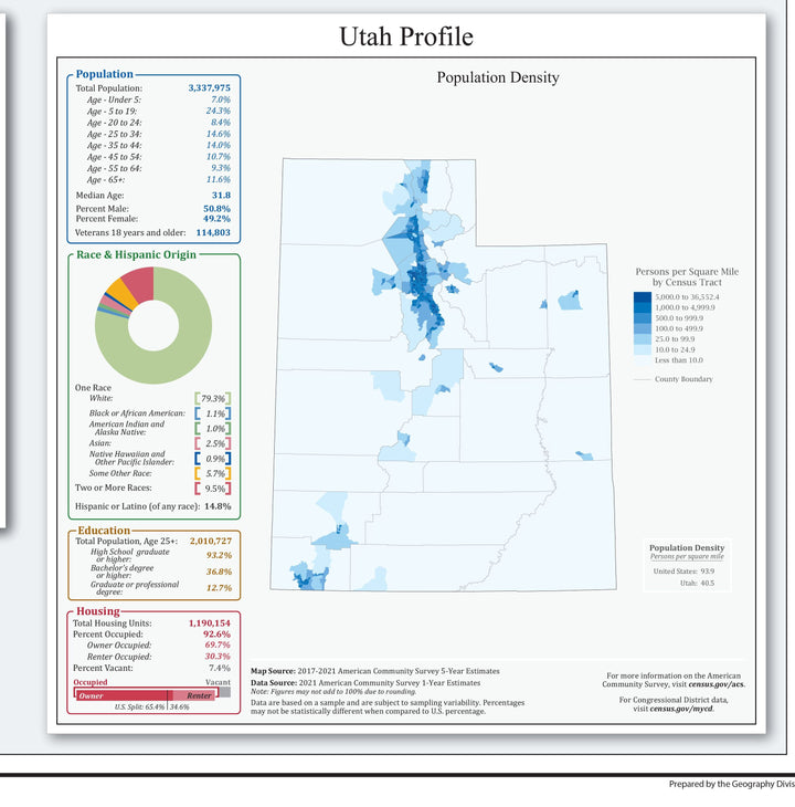 Utah Congressional District Wall Map