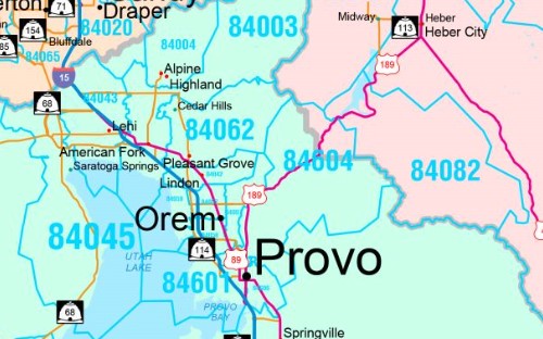 Color Cast Style Wall Map of Utah
