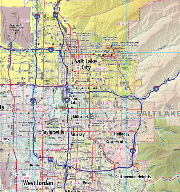 Greater Salt Lake City Metro Area Wall Map