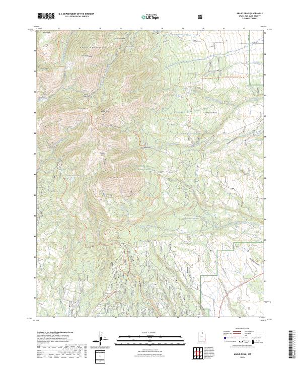US Topo 7.5-minute map for Abajo Peak UT