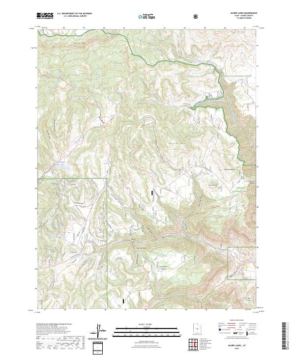 US Topo 7.5-minute map for Acord Lakes UT