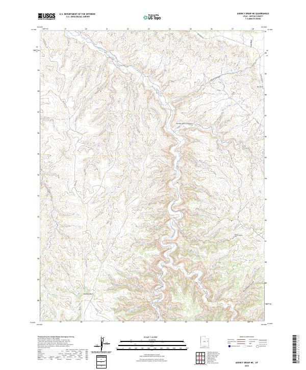 US Topo 7.5-minute map for Agency Draw NE UT