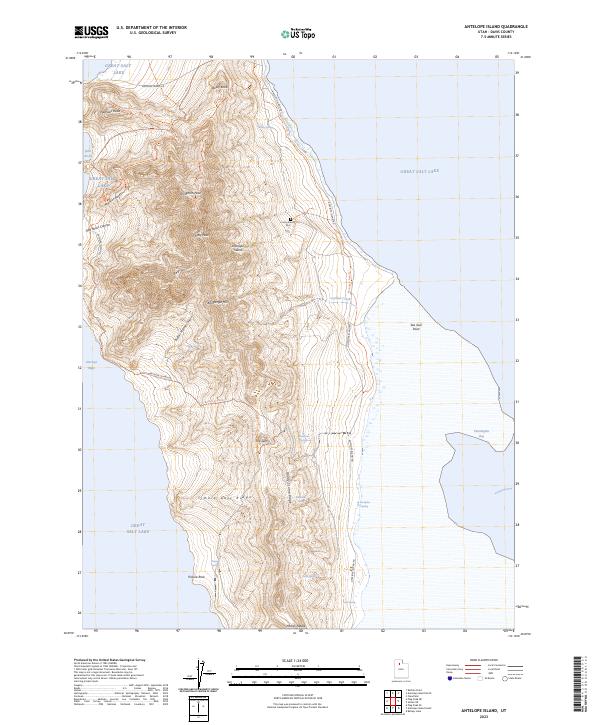 US Topo 7.5-minute map for Antelope Island UT