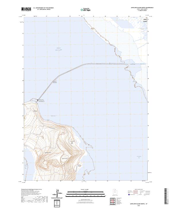 US Topo 7.5-minute map for Antelope Island North UT