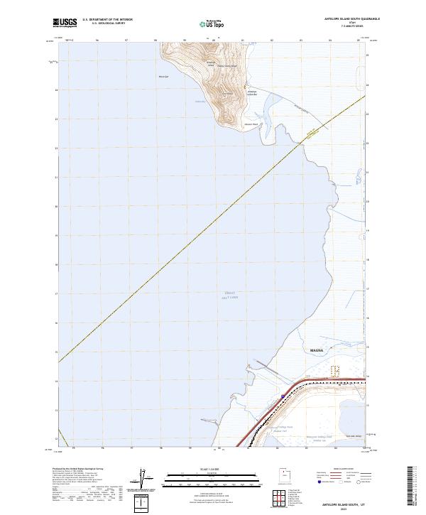 US Topo 7.5-minute map for Antelope Island South UT