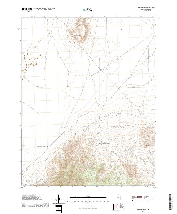 US Topo 7.5-minute map for Antelope Peak UT