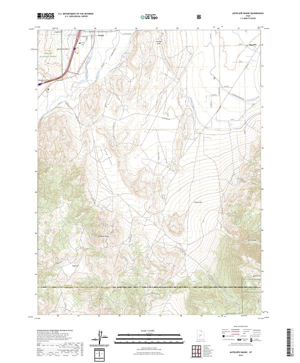 US Topo 7.5-minute map for Antelope Range UT